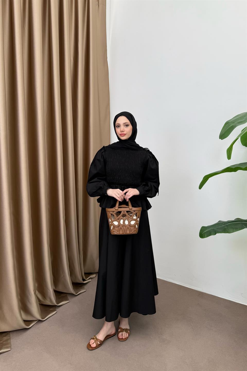 Gipe Detailed Skirt Suit - Black