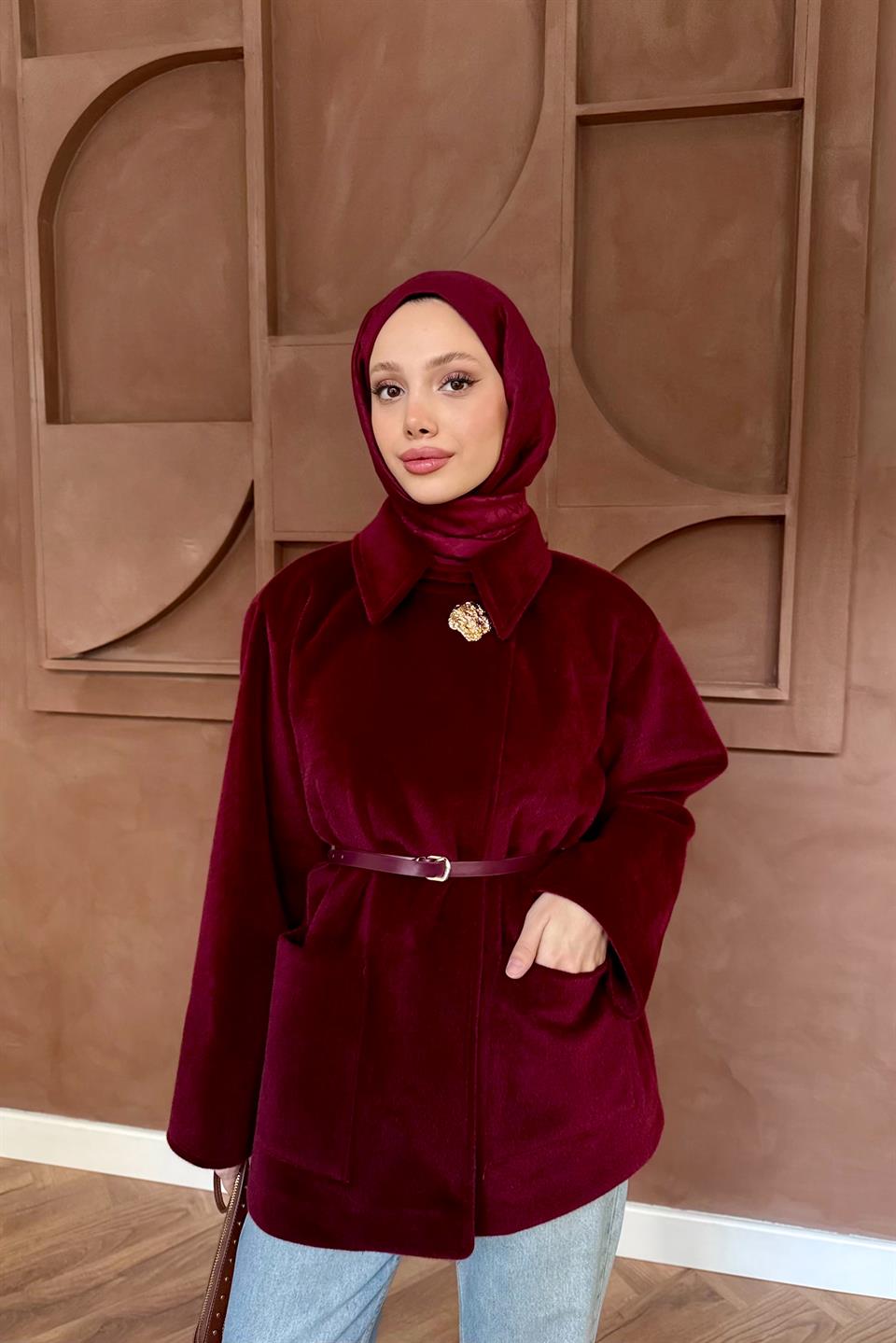 Kemerli Goldfox Kaban - Bordo