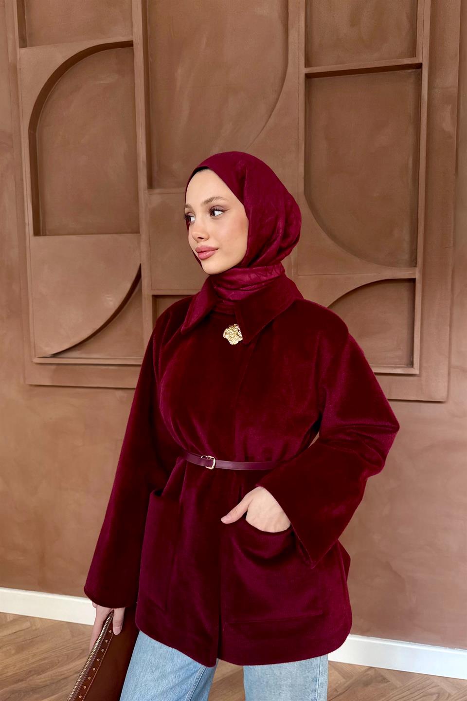 Kemerli Goldfox Kaban - Bordo