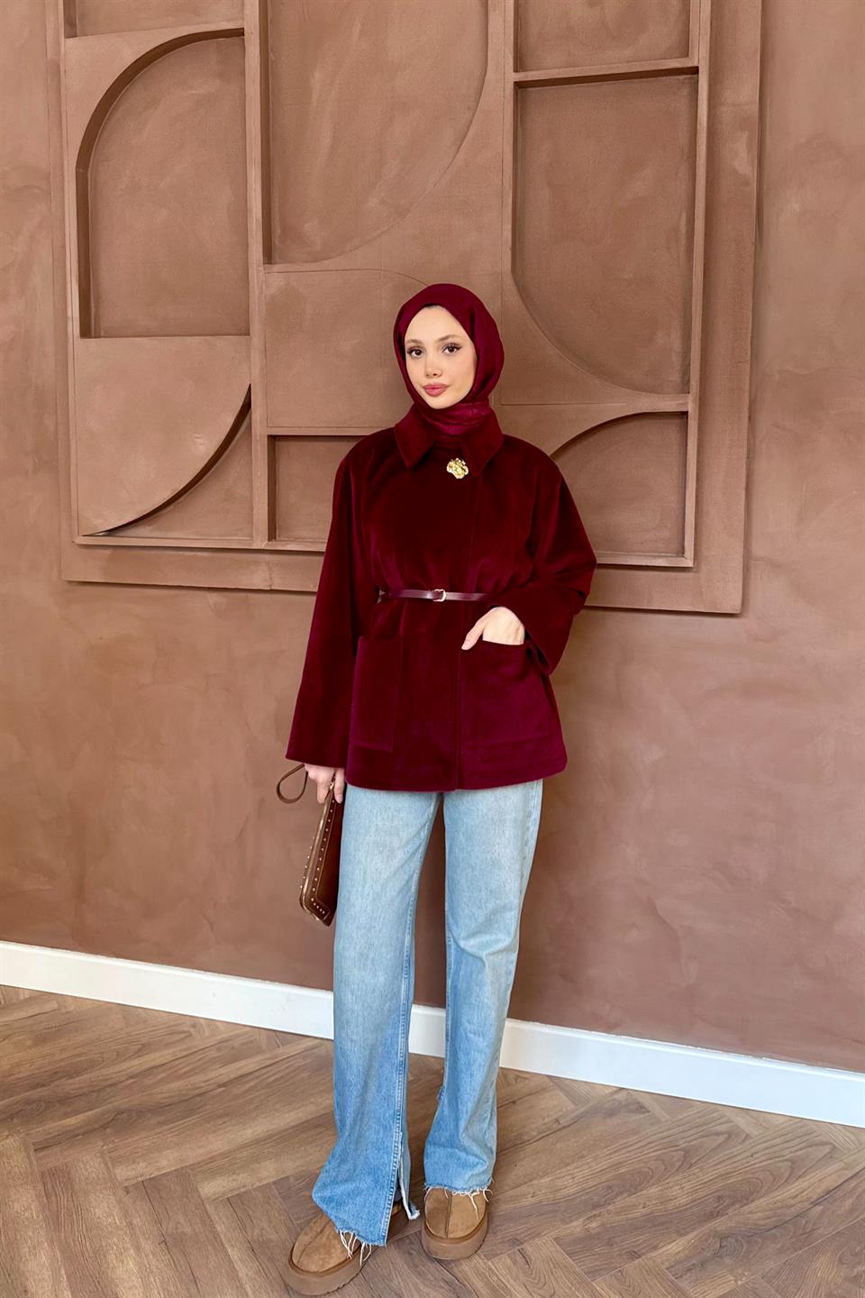 Kemerli Goldfox Kaban - Bordo