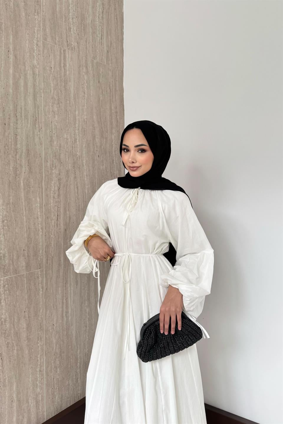 Lady Oversize Elbise - Ekru