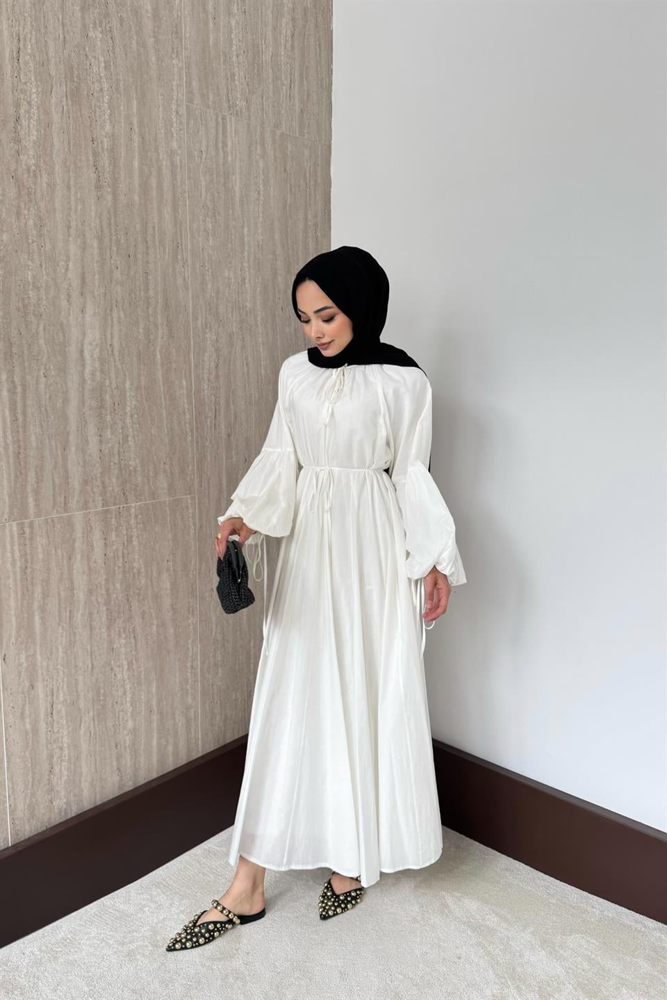 Lady Oversize Elbise - Ekru