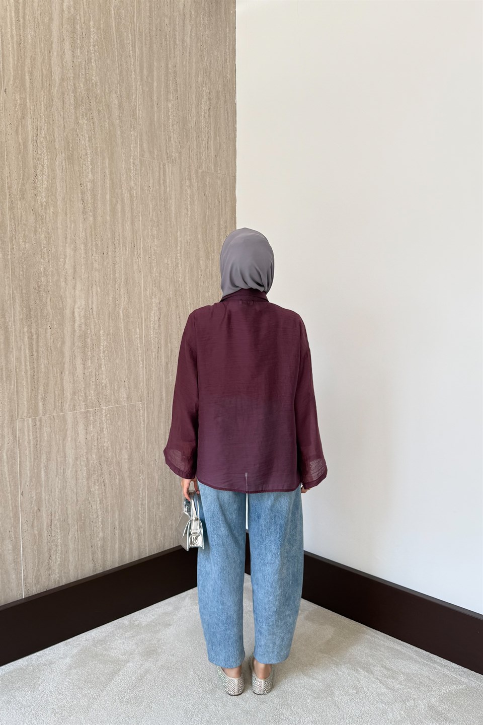 Lily Önden Bağlamalı Gömlek - Mürdüm
