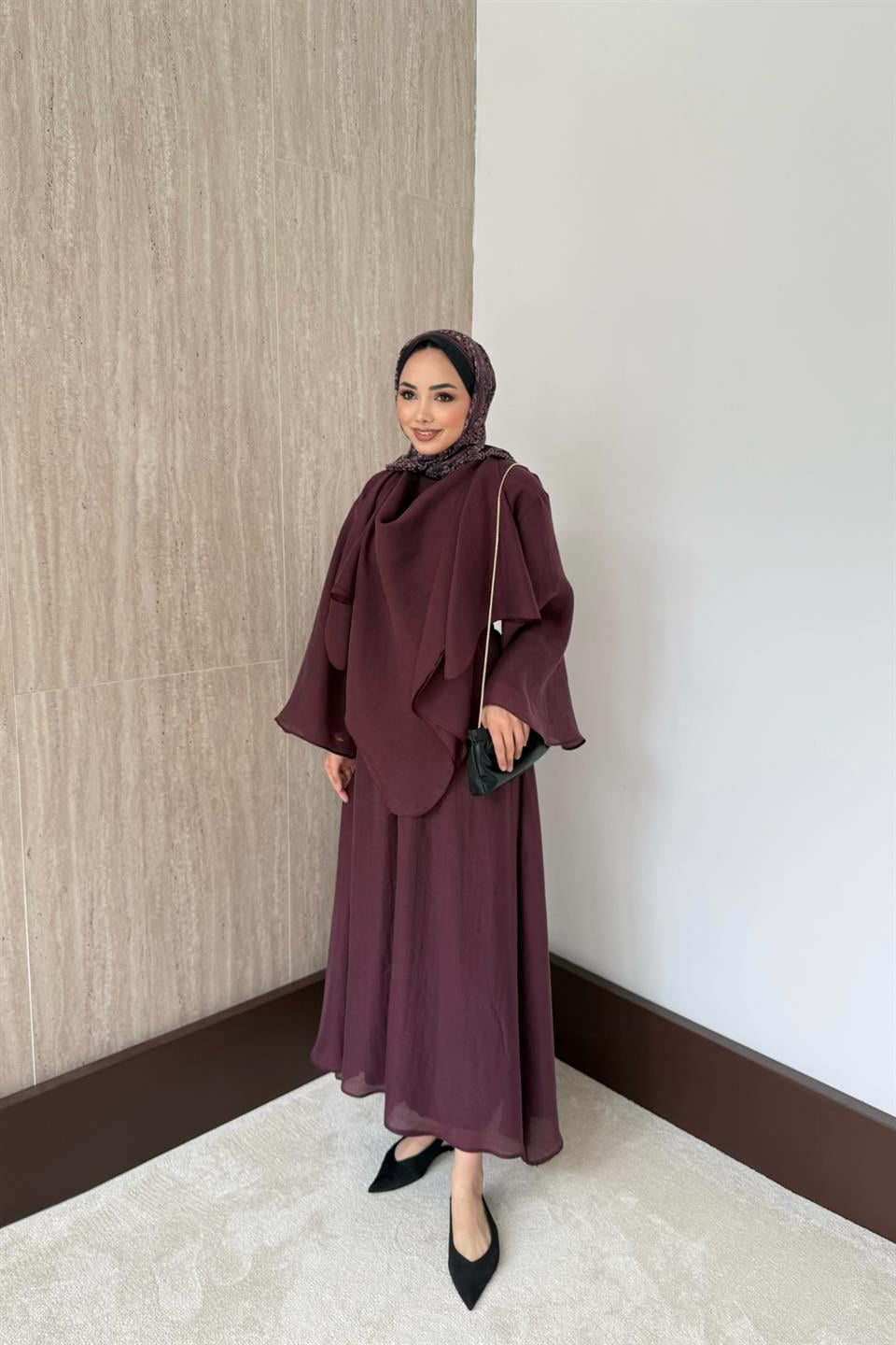 Lily Vual Etekli Takım - Bordo