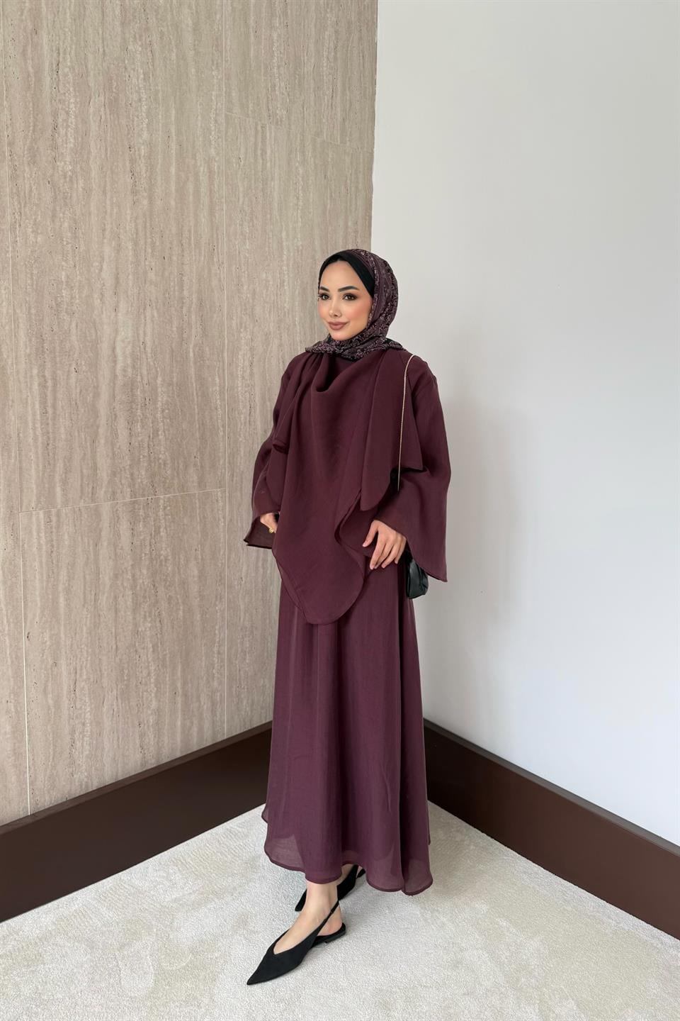 Lily Vual Etekli Takım - Bordo