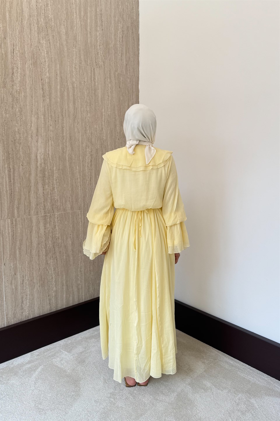 More Fırfırlı Elbise - Sarı