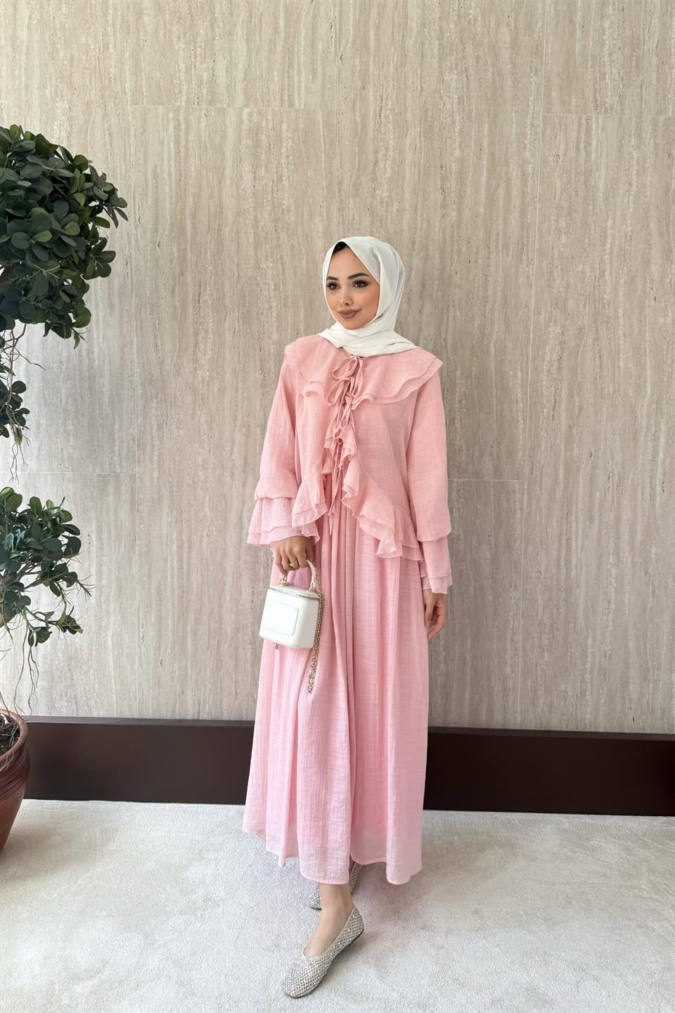 More Fırfırlı Etekli Takım - Pembe