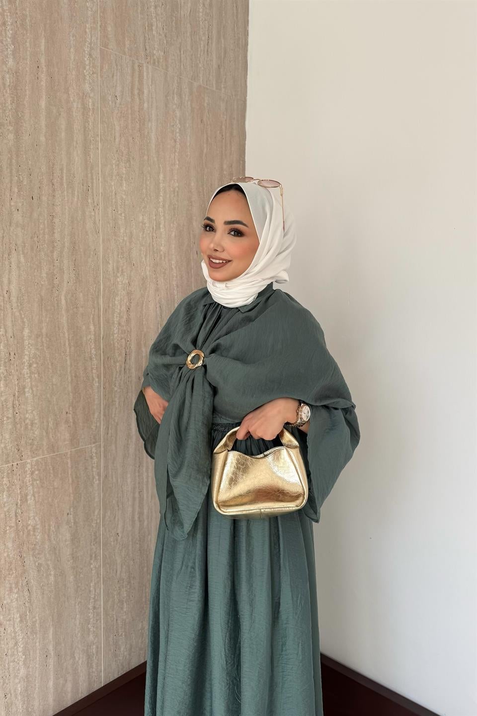 Pelerinli Vual Etekli Takım - Çağla