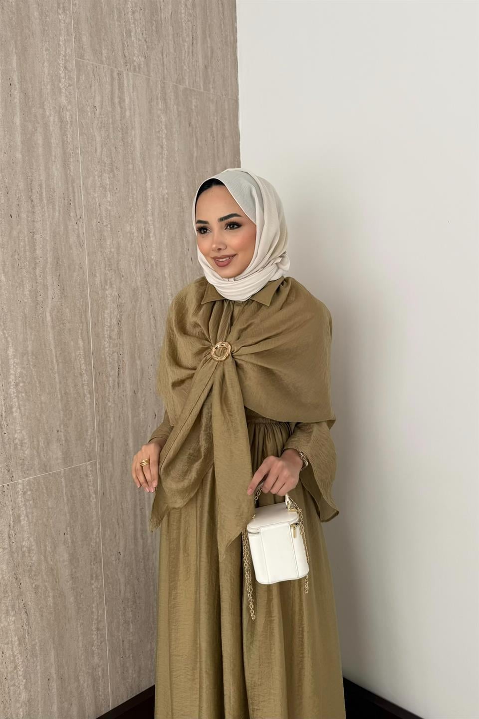 Pelerinli Vual Etekli Takım - Haki