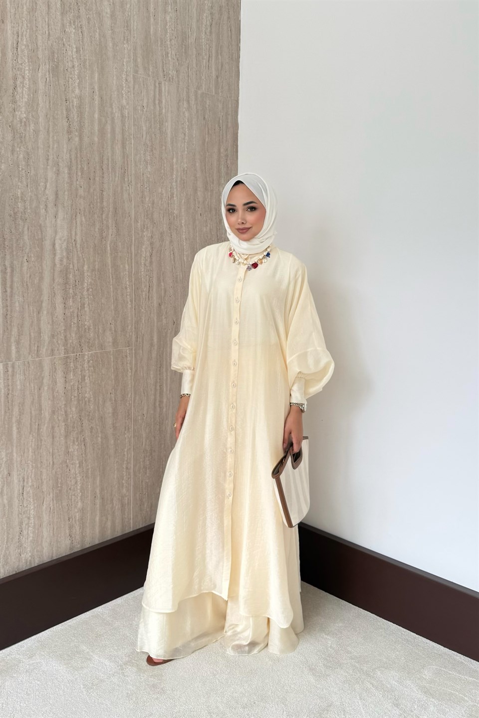 Perla Pantolonlu Takım - Sarı