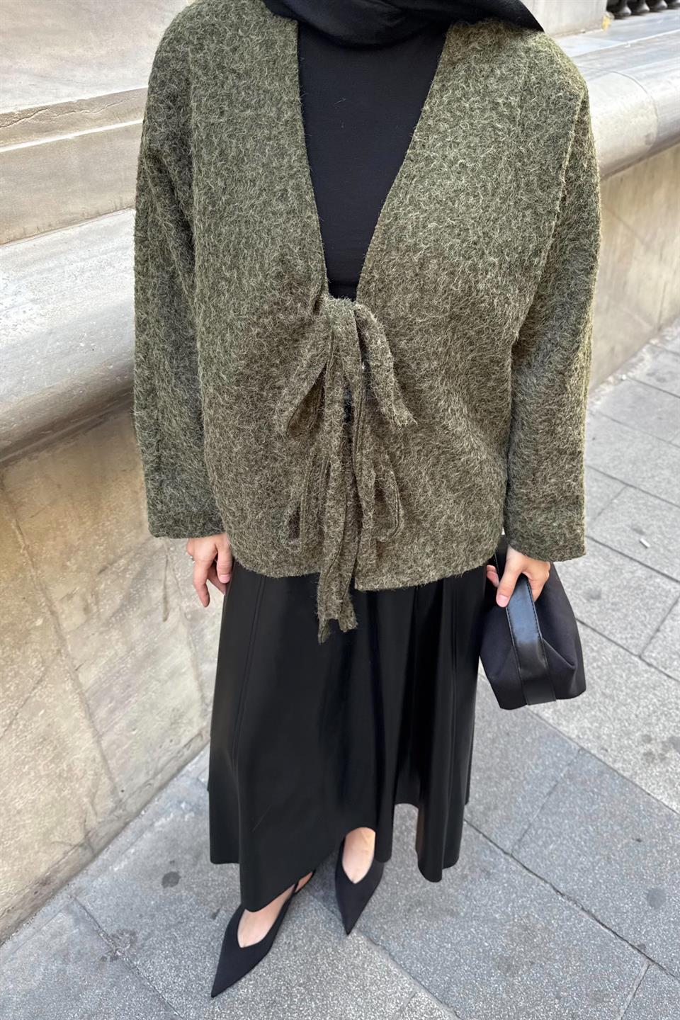 Ribbed Short Jacket - Green