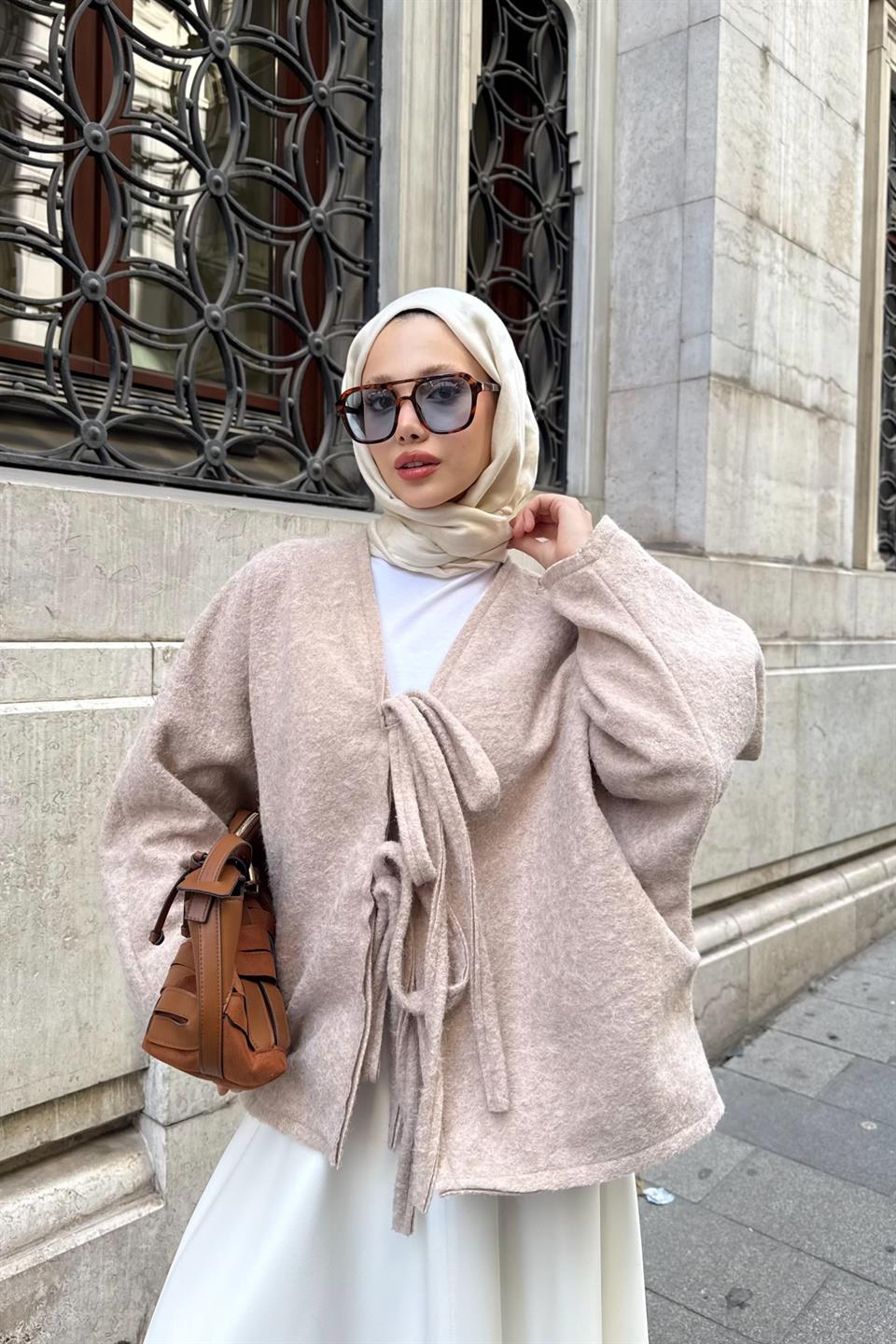 Ribbed Short Jacket - Stone