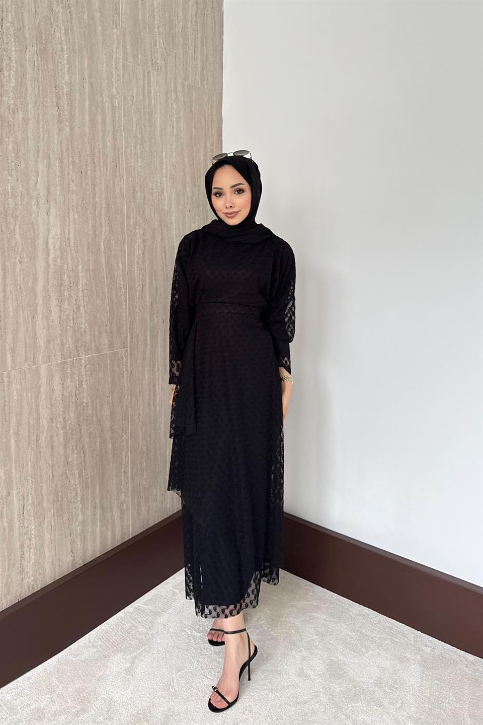 Risa Dantel Etekli Takım - Siyah