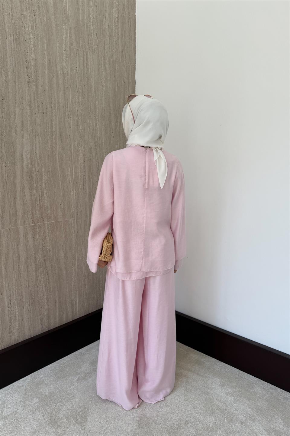 Stella Pantolonlu Takım - Pembe