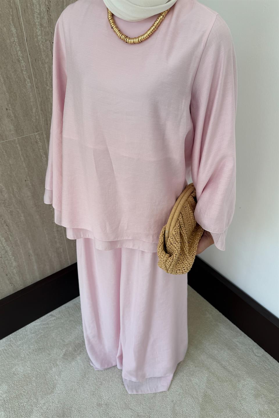 Stella Pantolonlu Takım - Pembe