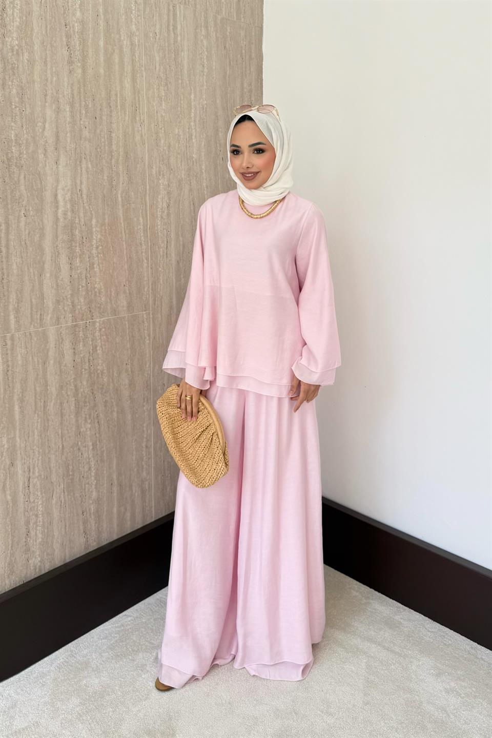 Stella Pantolonlu Takım - Pembe