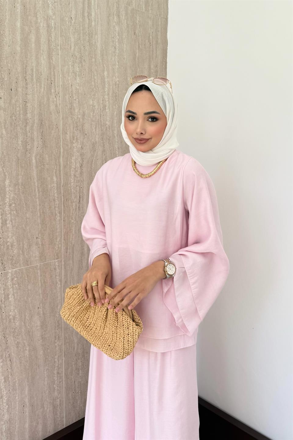 Stella Pantolonlu Takım - Pembe