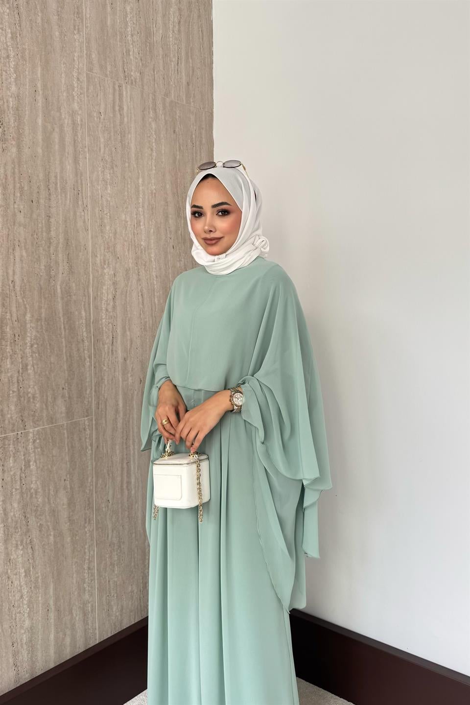 Stella Şifon Pantolonlu Takım - Mint