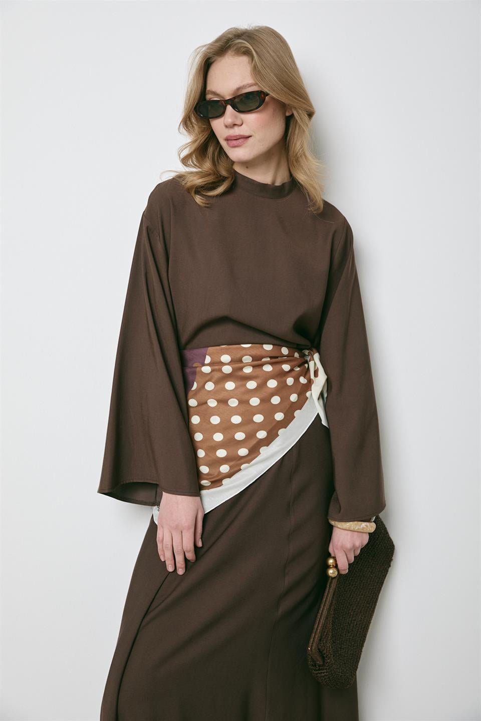 Volan Kol Stella Etekli Takım - Kahve