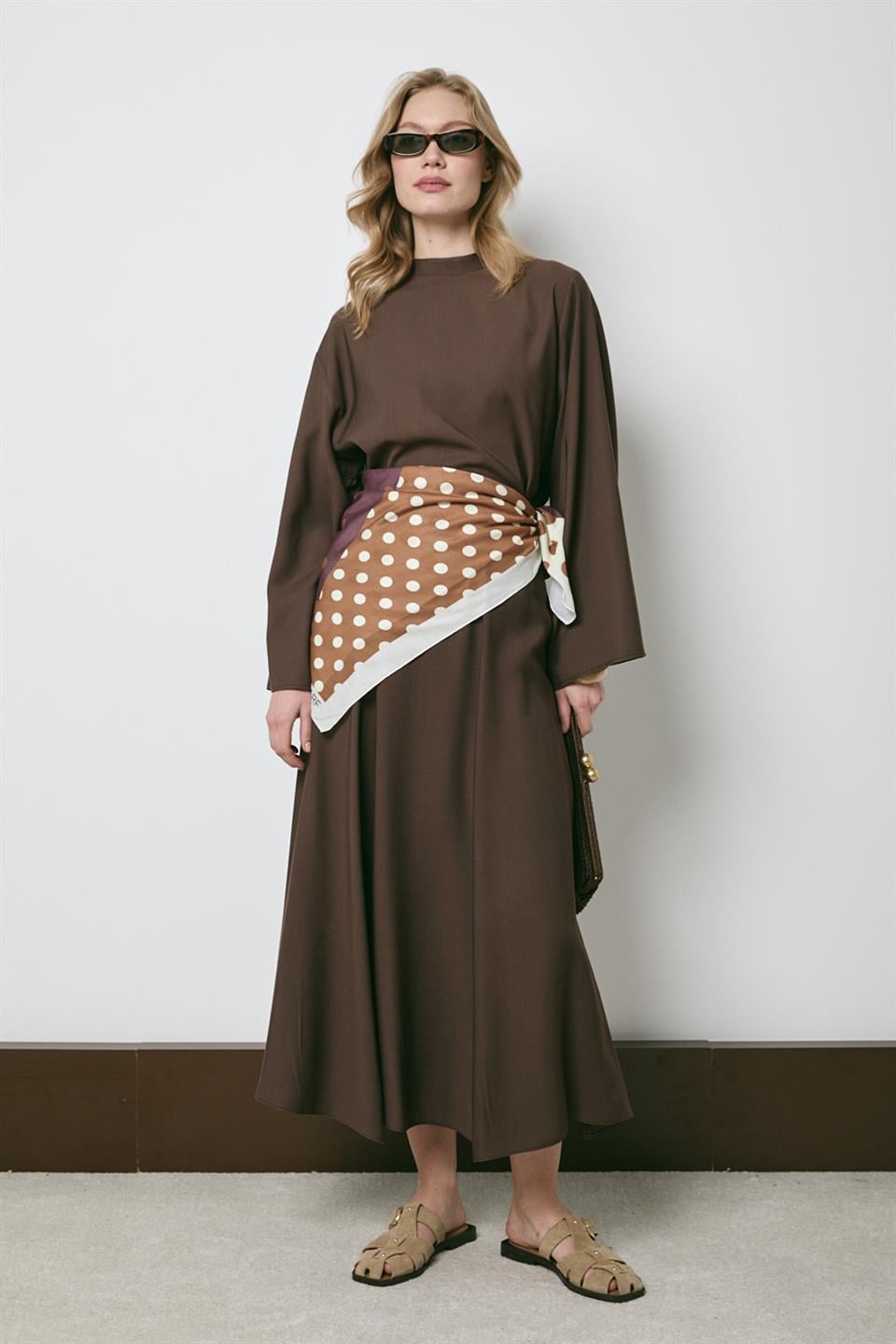 Volan Kol Stella Etekli Takım - Kahve