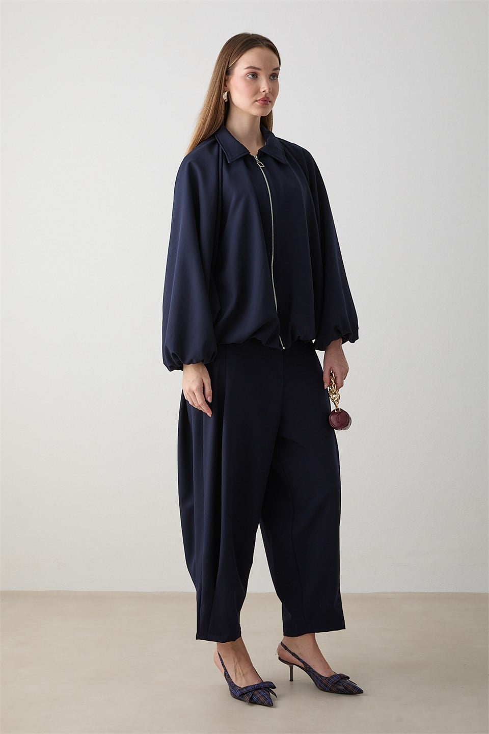 Yarasa Kol Oversize Takım - Lacivert