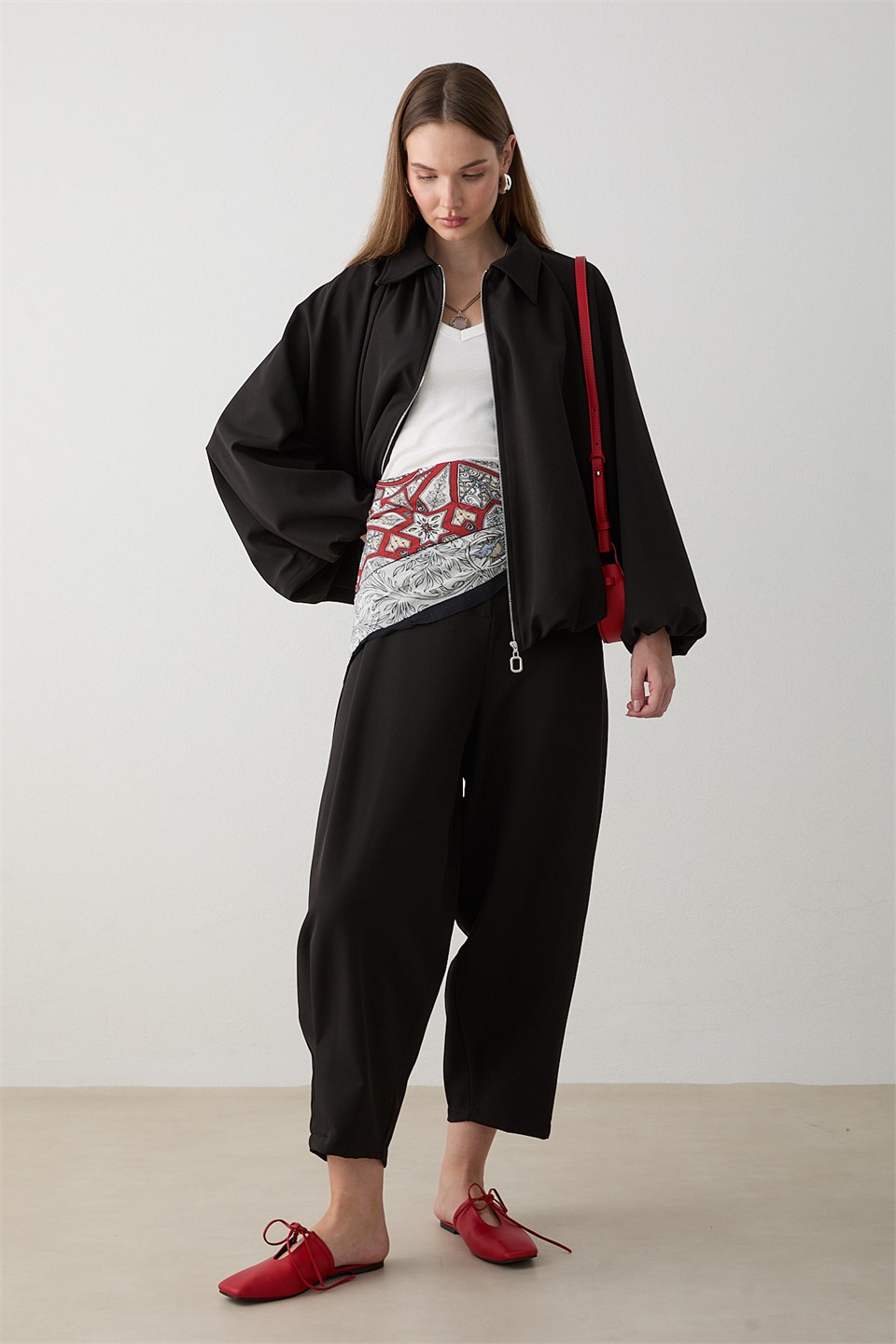 Yarasa Kol Oversize Takım - Siyah