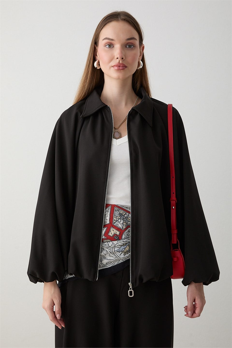 Yarasa Kol Oversize Takım - Siyah