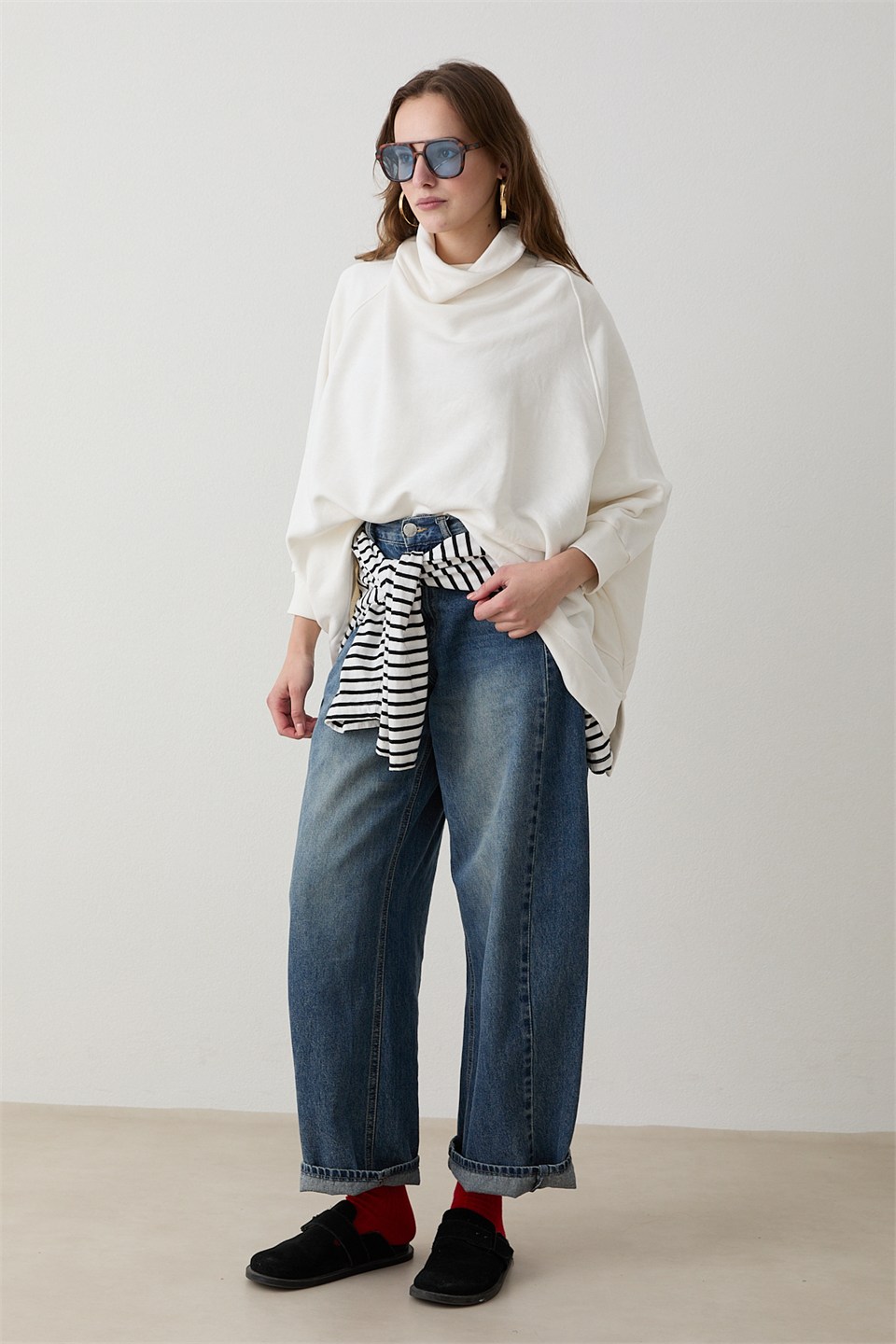 Yarasa Kol Sweatshirt - Ekru