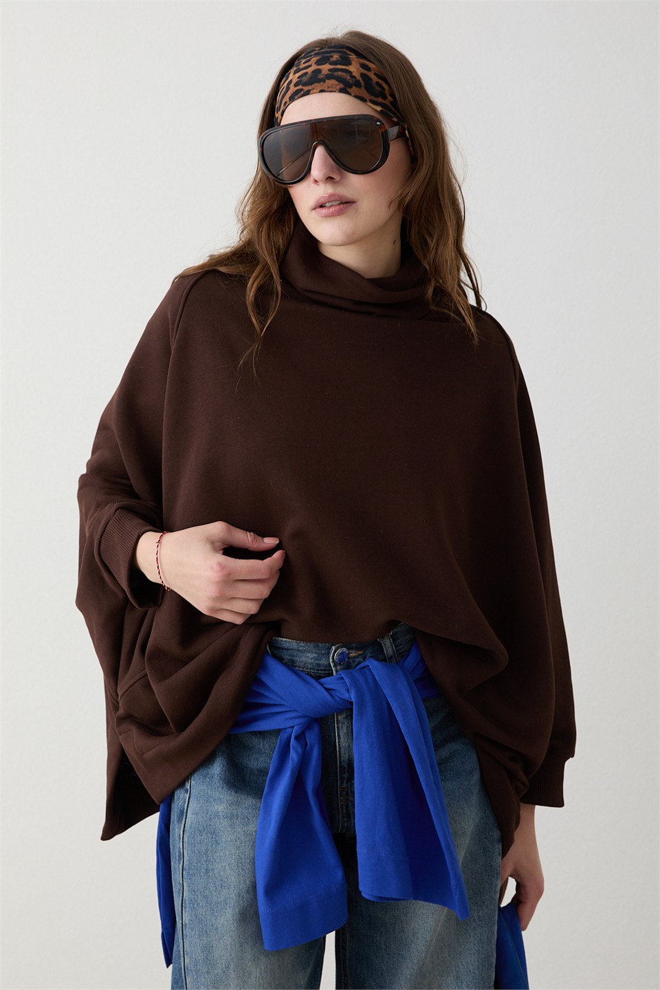 Yarasa Kol Sweatshirt - Kahve