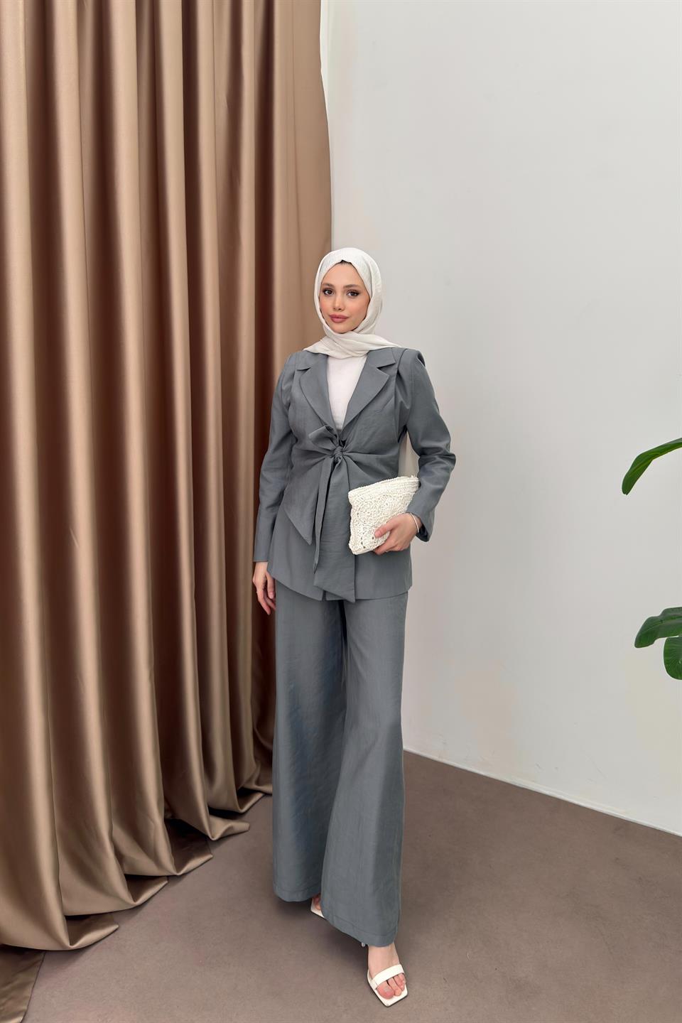 Vest-Tie Tencel Suit - Anthracite