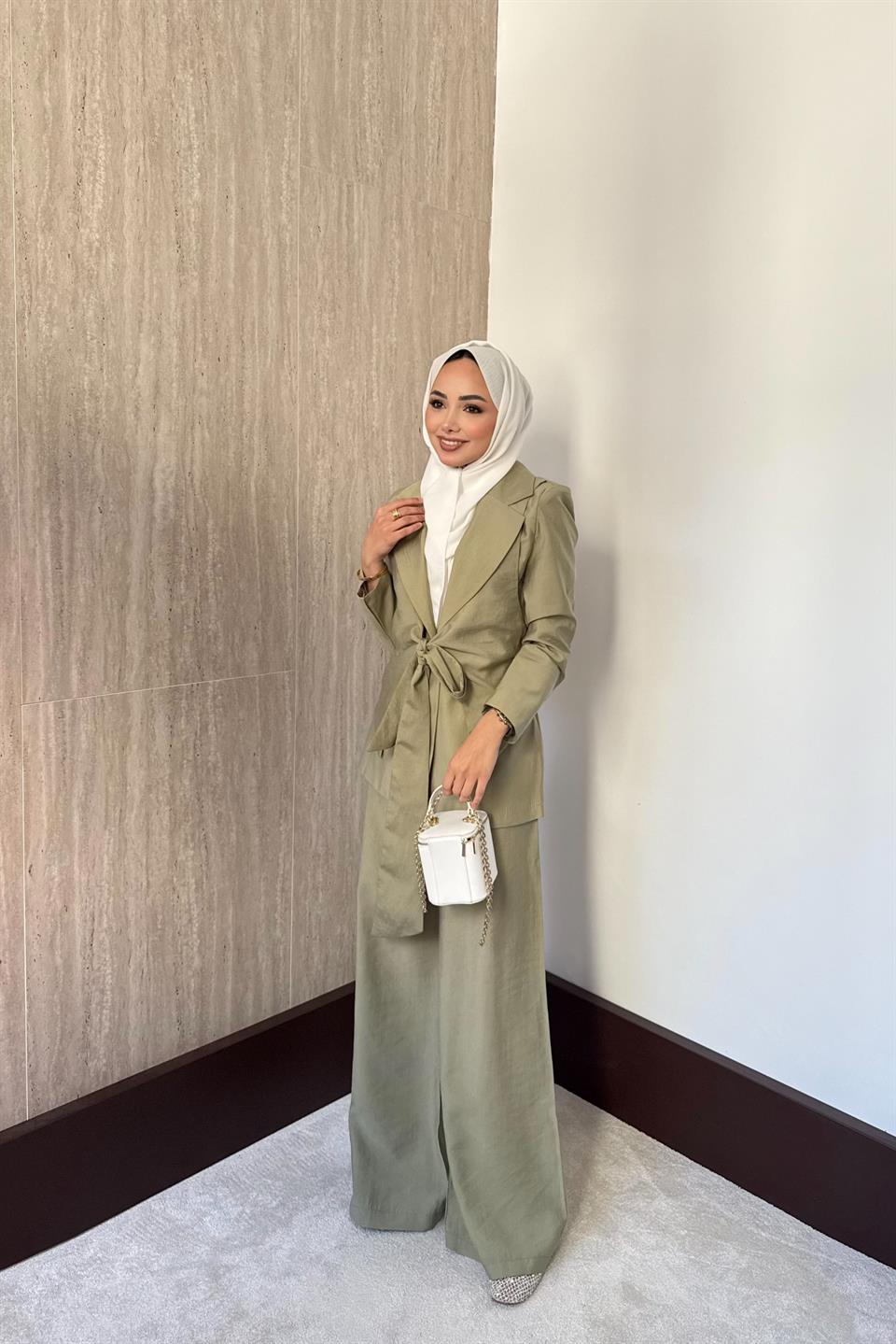 Yelek Bağlamalı Tensel Takım - Haki