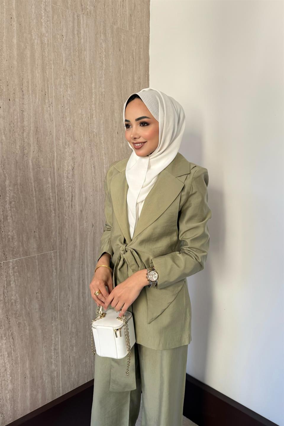 Yelek Bağlamalı Tensel Takım - Haki