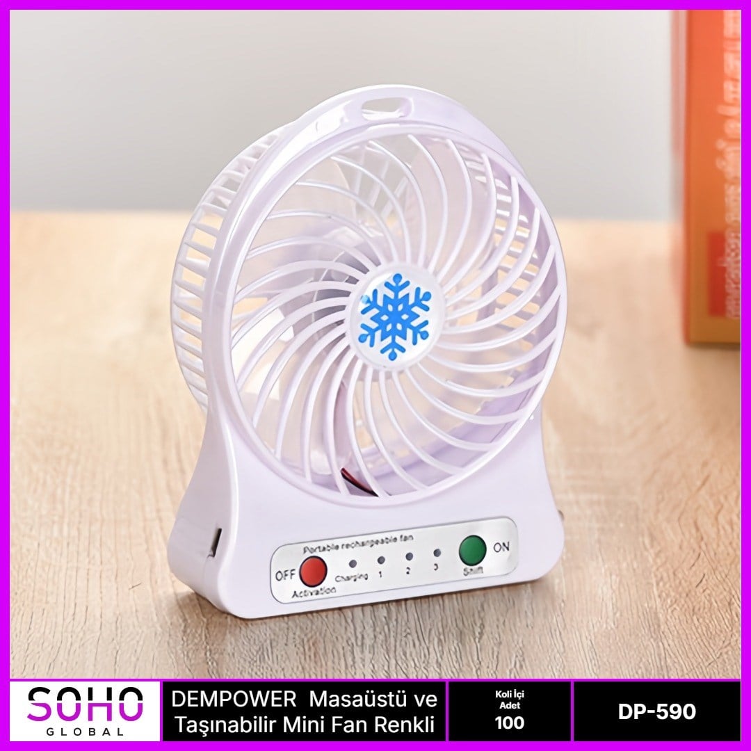 MASAÜSTÜ  TAŞINABİLİR 3 KADEMELİ FAN 