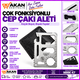 11 Fonksiyonlu Paslanmaz Çelik Çok Amaçlı Cep Aleti