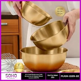 3'Lü Gold Paslanmaz Çelik Kar