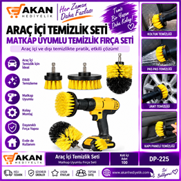 3lü matkap uçlu araba temizleme seti