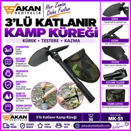 3'lü portatif kamp küreği