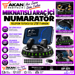 araç numaratör ve telefon tutucu