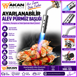 ayarlanabilir alev pürmüz başlığı