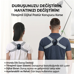 Dijital ekran titreşimli dik durma korsesi 