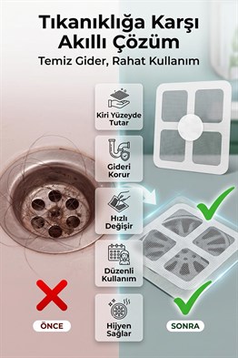 GİDER KAPATICI PİSLİK TUTUCU KENDİNDEN YAPIŞKANLI GİDER KAPAĞI