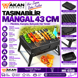 katlanabilir portaif mangal 43 cm