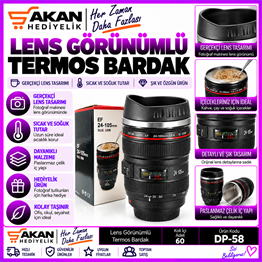 lens görünümlü termos bardak 