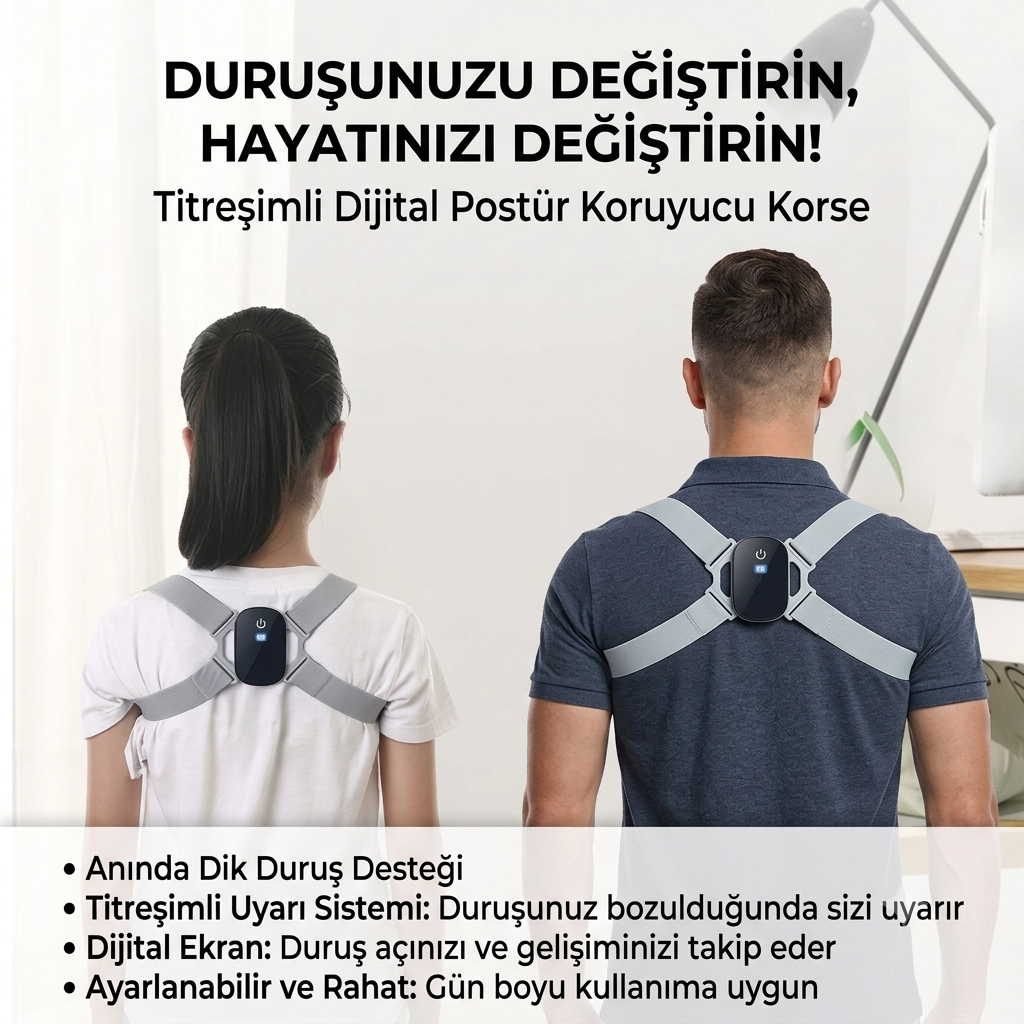 Dijital ekran titreşimli dik durma korsesi 