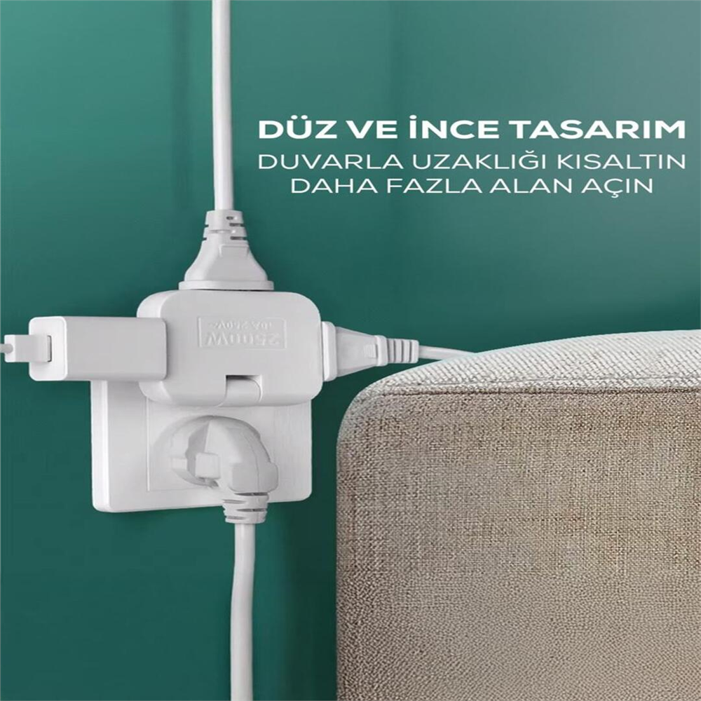 KATLANIR PRİZ  3 GÖZLÜ 