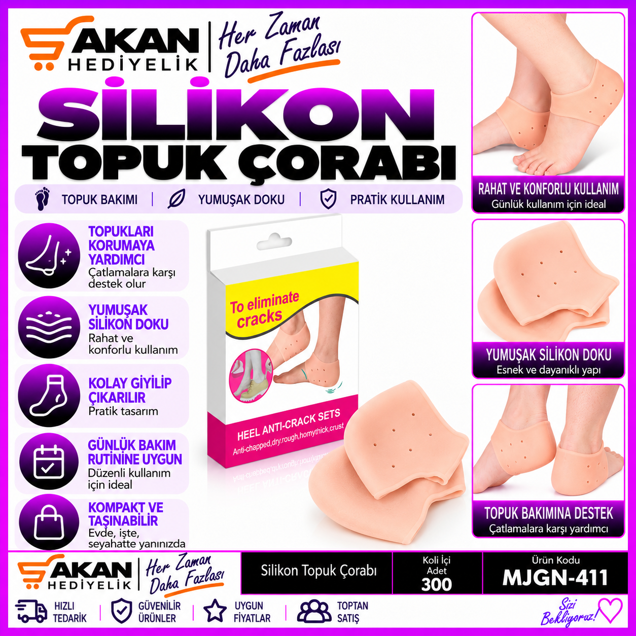 silikon topuk çorabı
