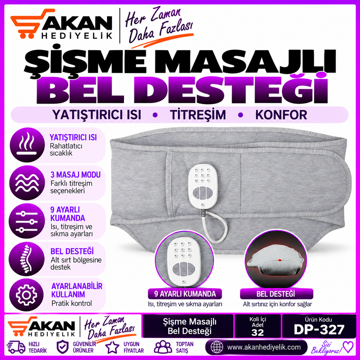 şişme ısıtmalı titreşimli bel masaj korsesi