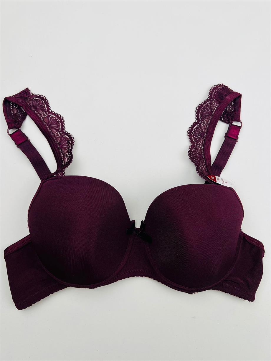 B Cup Dolgusuz ER5104 Mürdüm Sütyen