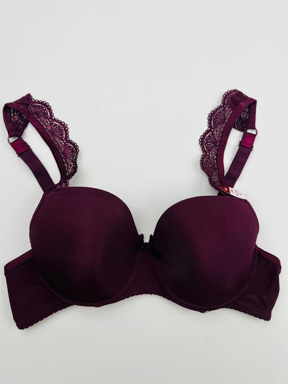 B Cup Dolgusuz ER5104 Mürdüm Sütyen