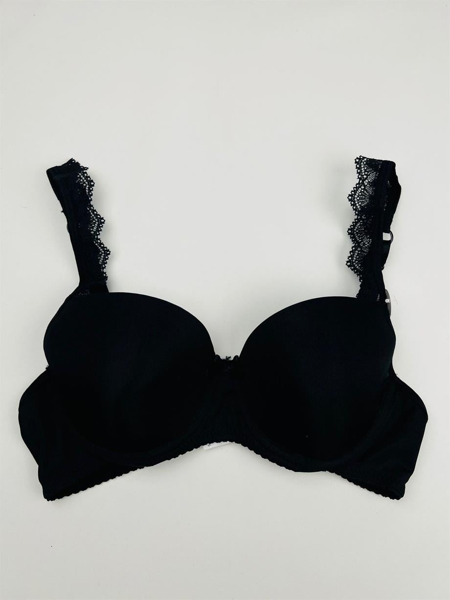 B Cup Dolgusuz ER5104 Siyah Sütyen
